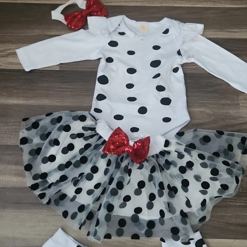 Dalmation Black and White Halloween/Disney  Tutu Skirts Size 6-12mo